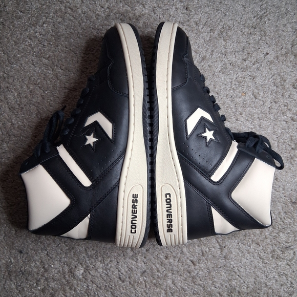 Converse Weapon Mid Black Egret - Size 44.5 EUR / 10.5 US - Premium Leather - A0 - Picture 7 of 10